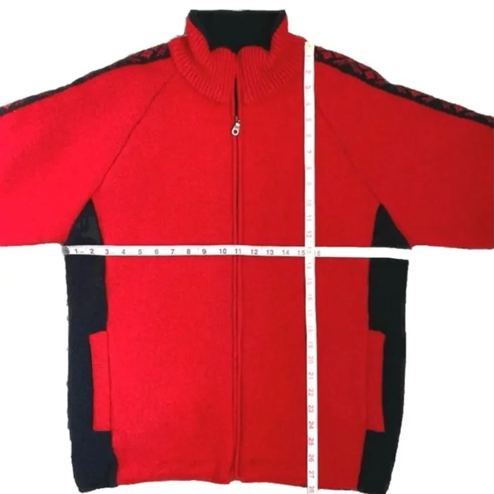 NORSKWEAR 100% Wool Full Zip Cardigan Sweater Jacket Vintage Unisex Size Small‎ - Picture 13 of 14